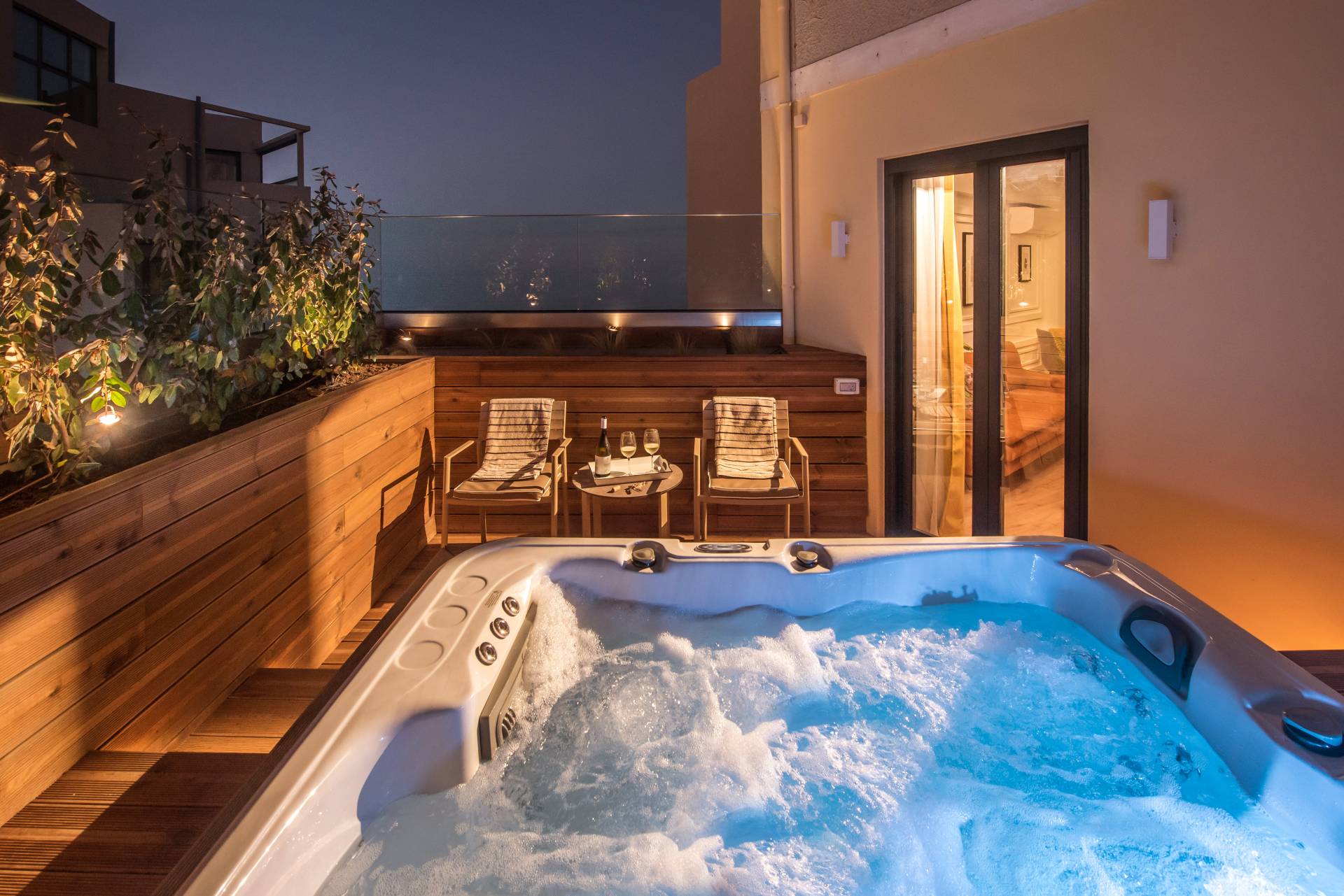 Private Balcony with Hot Tub